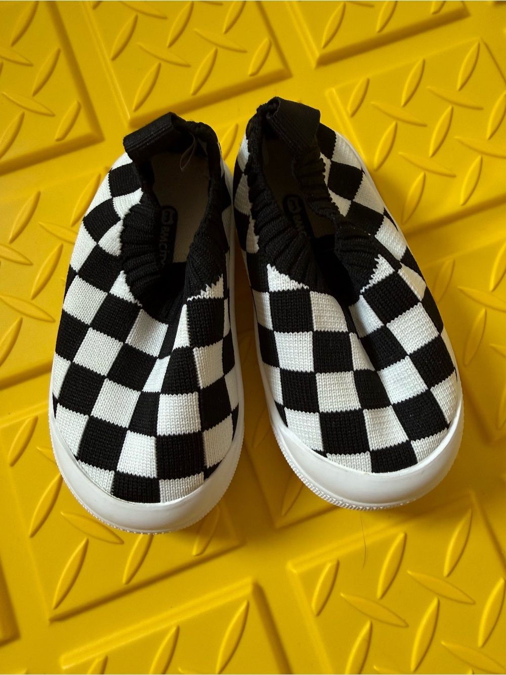 Amazon Kids Checkerboard Slip-On Sneakers - Black & White